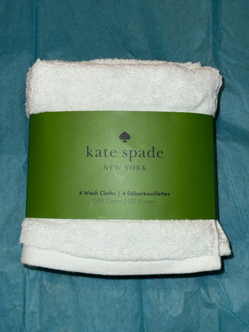 kate spade Light Turquoise Cotton Wash Cloths